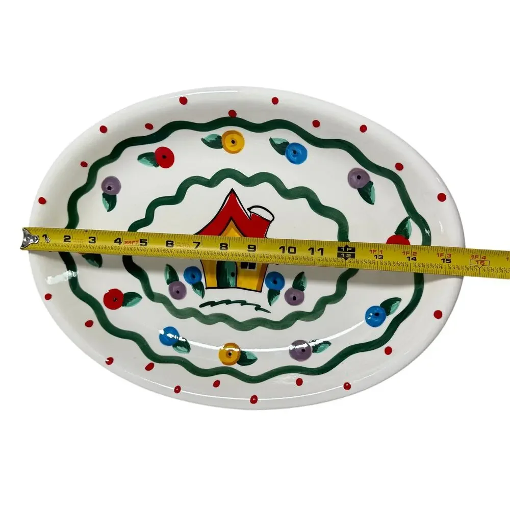 Mary Engelbreit Ink Gaetano Pottery #4003 Cottage House Platter